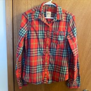 Hollister Red Plaid Flannel